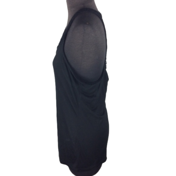 Club Monaco Crochet Neck Tank Top Black Medium - Picture 2 of 6